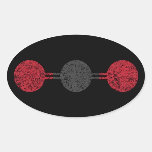 Carbon Dioxide Molecular Structure Oval Sticker