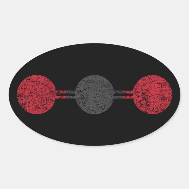 Carbon Dioxide Molecular Structure Oval Sticker (Front)