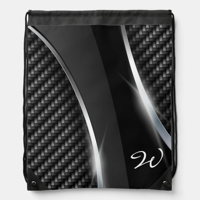 Carbon Fiber 3 Drawstring Backpack (Front)