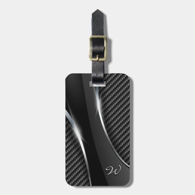 Carbon Fiber 3 Luggage Tag (Front Vertical)