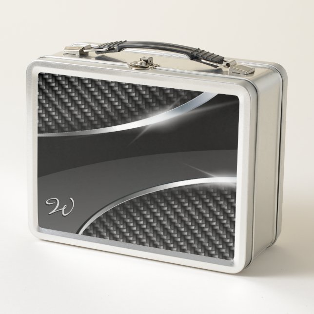 Carbon Fiber 3 Stainless Lunch Box (Front)