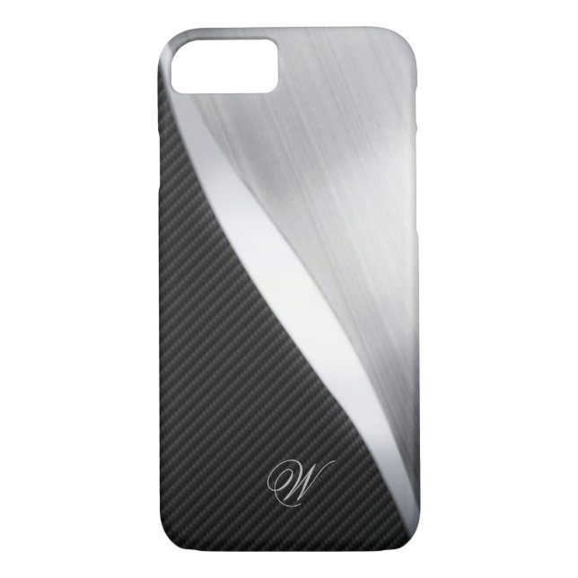 Carbon Fiber and Brushed Metal 02 Case-Mate iPhone Case (Back)