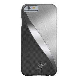 Carbon Fiber and Brushed Metal Barely There iPhone 6 Case