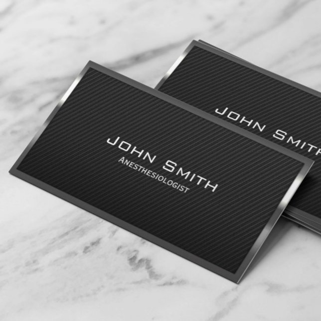 Carbon Fiber Anesthesiologist Business Card (Creator Uploaded)