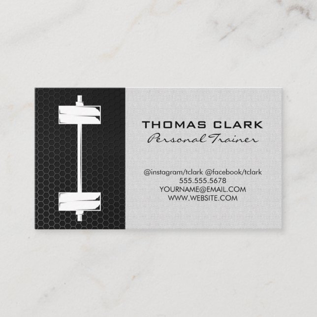 Carbon Fiber Barbell Weight Business Card (Front)