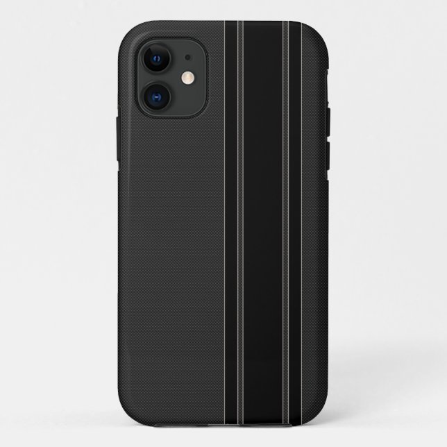 Carbon Fiber & Black Stripes iPhone 5 Case (Back)