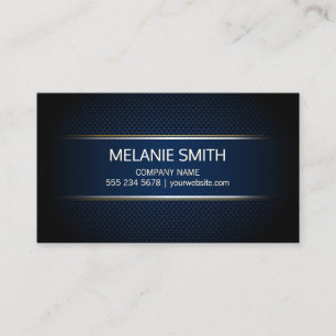 Carbon Fiber Blue Background Yellow White Lines Business Card