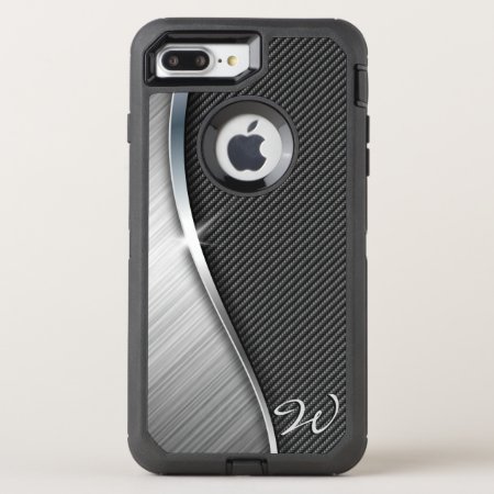 Carbon Fiber & Brushed Metal 4 Otterbox Defender Iphone 8 Plus/7 P