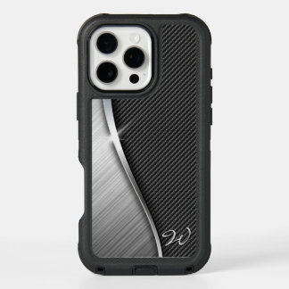 Carbon Fiber-Brushed Metal 4 iPhone 16 Pro Max Case