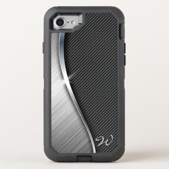 Carbon Fiber-brushed Metal 4 Otterbox Defender Iphone Se/8/7 Case by Ronspassionfordesign at Zazzle