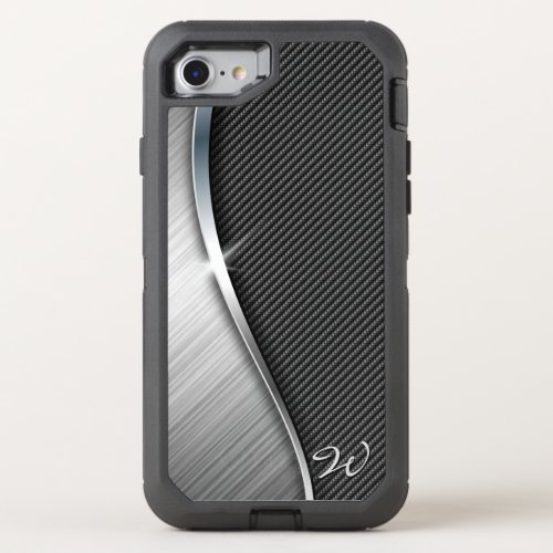 Carbon Fiber_Brushed Metal 4 OtterBox Defender iPhone SE87 Case