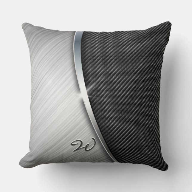Carbon Fiber & Brushed Metal 4 Pillows (Front)