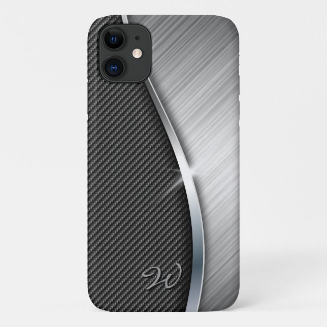 Carbon Fiber & Brushed Metal 4 Speck Case (Back)