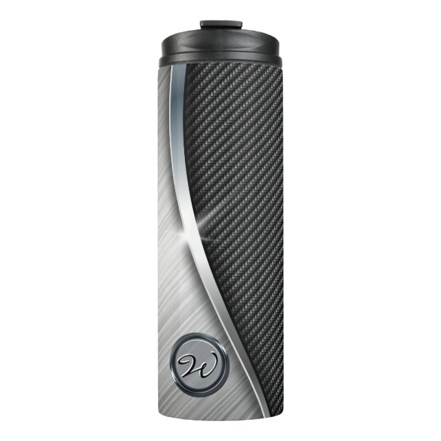 Carbon Fiber & Brushed Metal 4 Thermal Tumbler (Front)