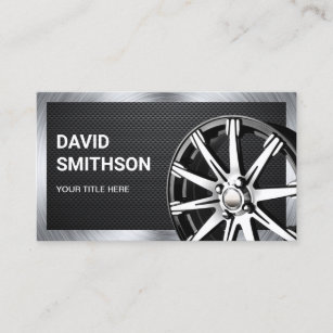 Carbon Fiber Chrome Car Alloy Wheel Rim Mechanic Business Card