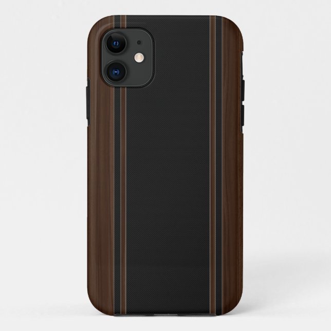 Carbon Fiber & Dark Wood iPhone 5 Case (Back)