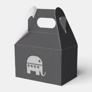Carbon Fiber Elephant Republican Party Symbol Favor Boxes