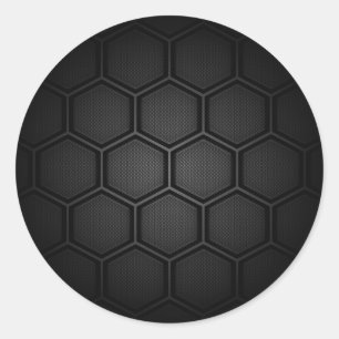 Carbon Fiber Hex Tiles Classic Round Sticker