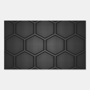 Carbon Fiber Hex Tiles Rectangular Sticker