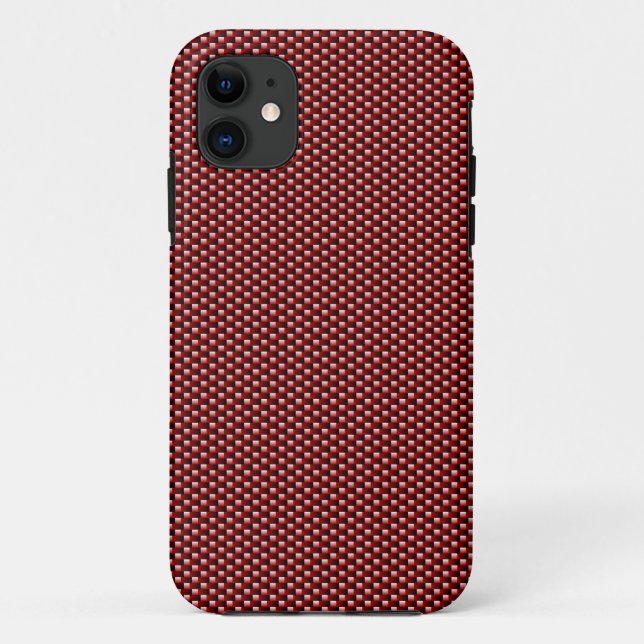 Carbon Fiber iPhone 5 Case (Dark Red) (Back)