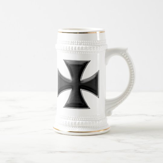 Carbon Fiber Iron Cross - Black Beer Stein