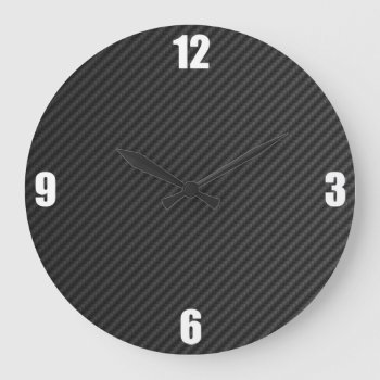Carbon Fiber Large Clock by CrazyPattern at Zazzle