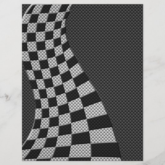 Carbon Fiber Like Racing Flag Wave Print (Front)