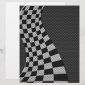 Carbon Fiber Like Racing Flag Wave Print (Front/Back)
