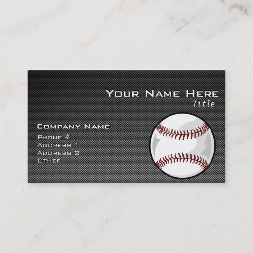 Customizable Carbon Fiber look Baseball Business Card