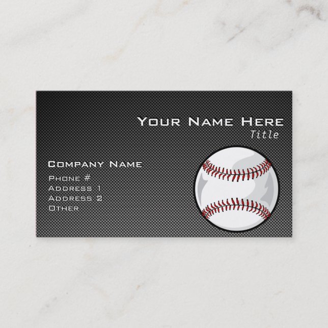 Carbon Fiber look Baseball Business Card (Front)