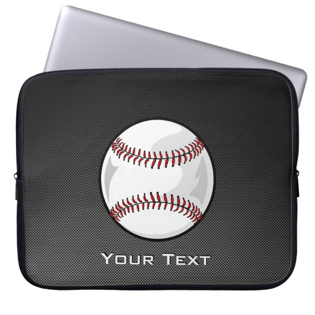 Carbon Fiber look Baseball Laptop Sleeve (Front)