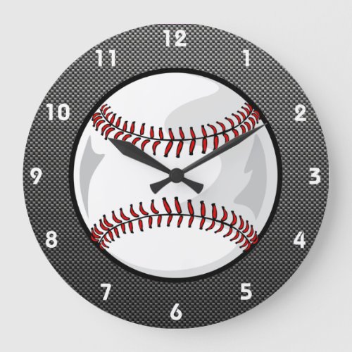 Carbon Fiber look Baseball Large Clock