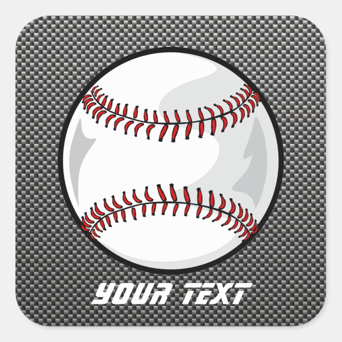 Carbon Fiber look Baseball Square Sticker