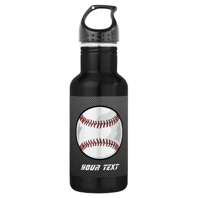 Carbon Fiber look Baseball Water Bottle (Front)