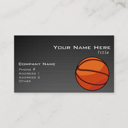 Customizable Carbon Fiber look Basketball Business Card Templates