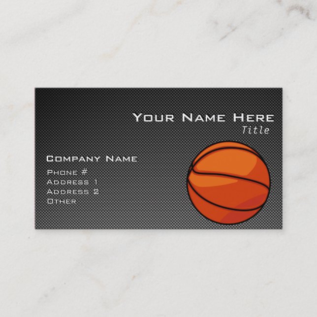 Carbon Fiber look Basketball Business Card (Front)