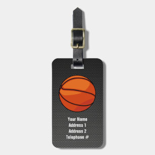 Carbon Fiber look Basketball Luggage Tag