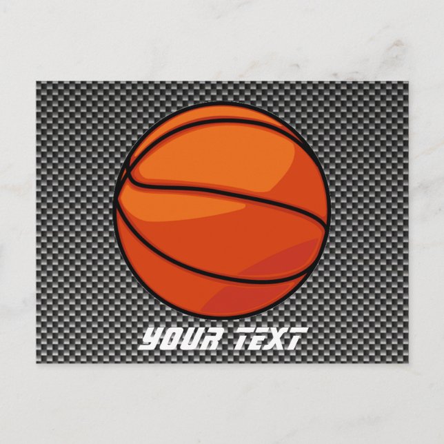 Carbon Fiber look Basketball Postcard (Front)