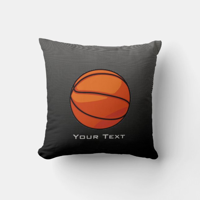 Carbon Fiber look Basketball Throw Pillow (Front)