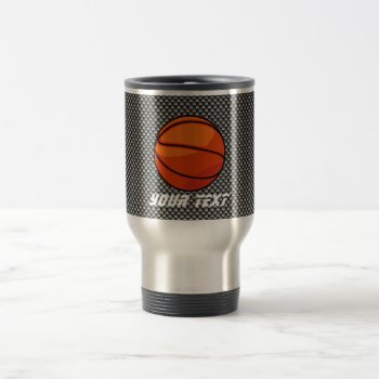 Carbon Fiber Look Basketball Travel Mug by SportsWare at Zazzle