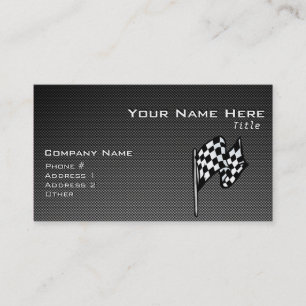 Carbon Fiber look Checkered Flag Business Card