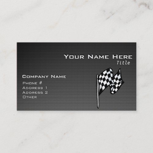 Carbon Fiber look Checkered Flag Business Card