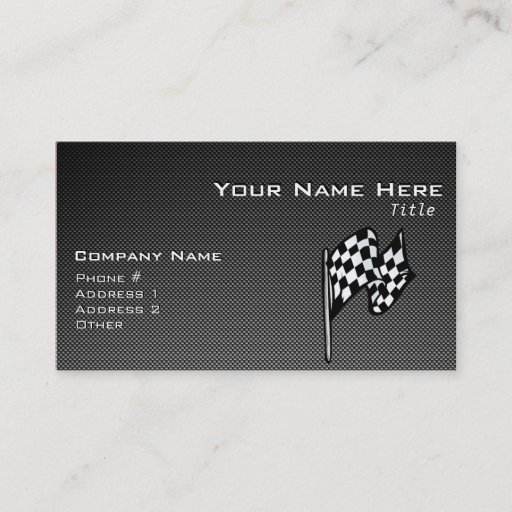 Customizable Carbon Fiber look Checkered Flag Business Card