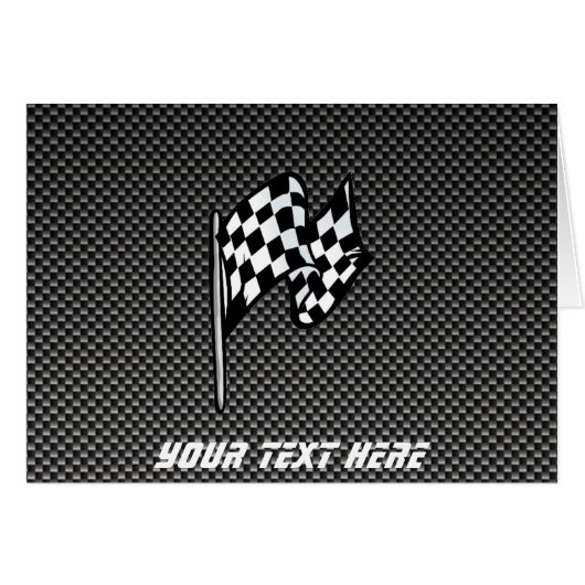 Carbon Fiber look Checkered Flag Cards (Front Horizontal)