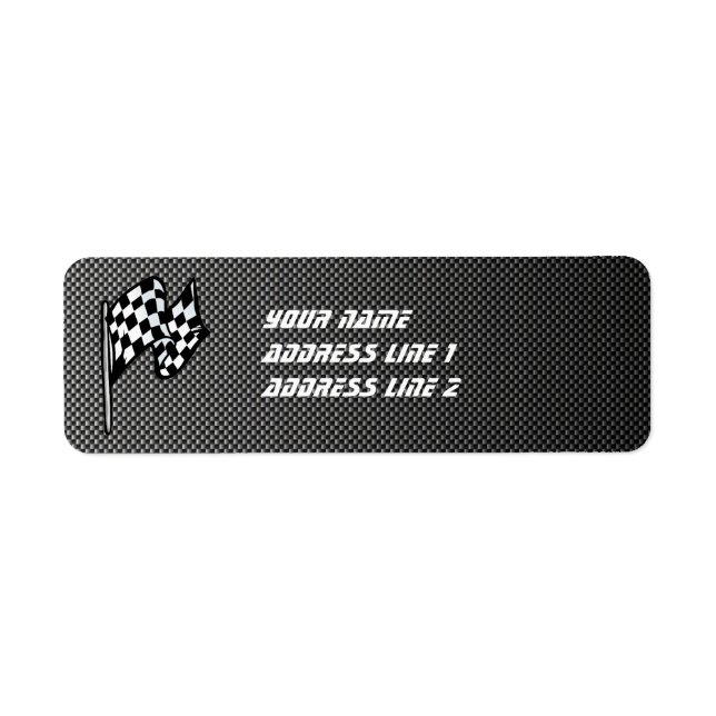 Carbon Fiber look Checkered Flag Label (Front)