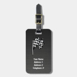 Carbon Fiber Look Checkered Flag Luggage Tag at Zazzle