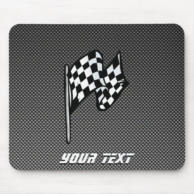 Carbon Fiber look Checkered Flag Mouse Pad (Front)