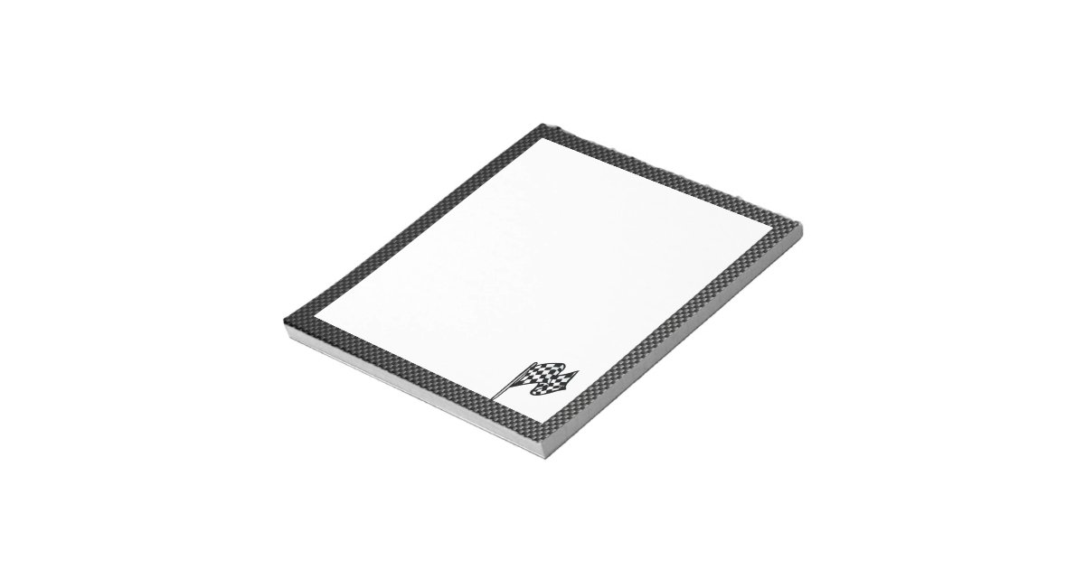 Carbon Fiber look Checkered Flag Notepad | Zazzle