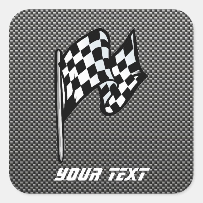 Carbon Fiber look Checkered Flag Stickers