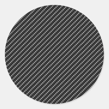 Carbon Fiber Look Classic Round Sticker by LgTshirts at Zazzle